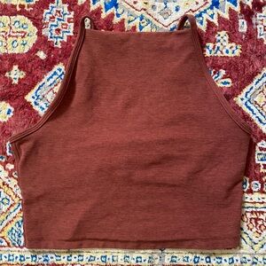 Beyond Yoga High Neck Spacedye Heather Rose Crop Tank Top Small